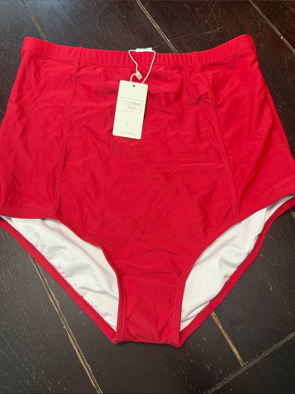 Coral Reef Women's High-Waist Bikini Bottoms in Red